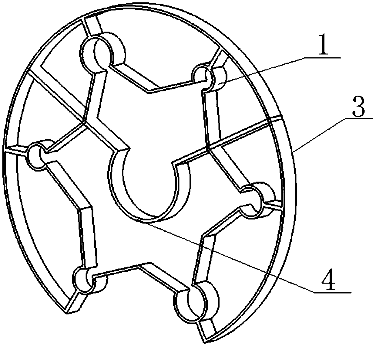 A composite pipe inner support sheet metal part