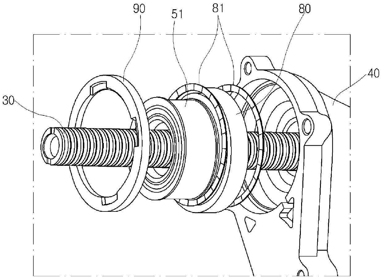 Bearing assembly of vehicle steering device and vehicle steering device having same