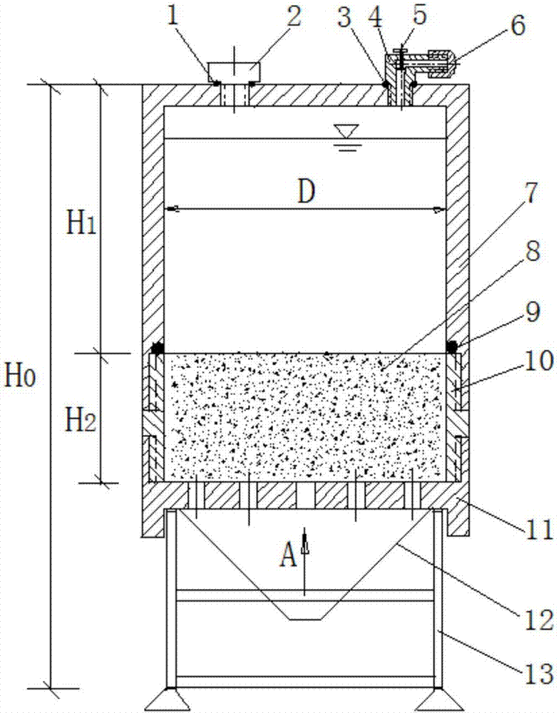 Air-pressure type percolation instrument for municipal solid waste landfill and use method of percolation instrument