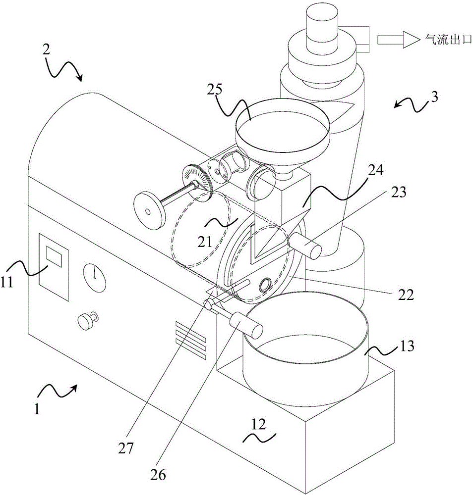 Coffee baking device capable of monitoring baking degree in real time and monitoring method