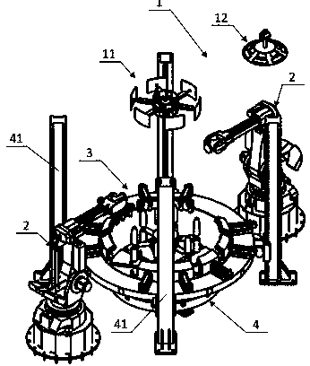 Assembling device for assembling cylinder bodies and assembling cylinder body and seal head