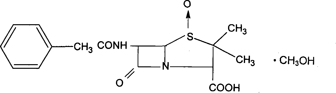 Penicillin G sulfoxide composite crystal and preparation method thereof