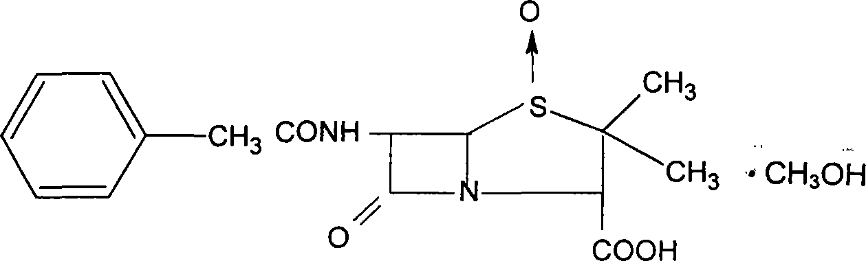 Penicillin G sulfoxide composite crystal and preparation method thereof