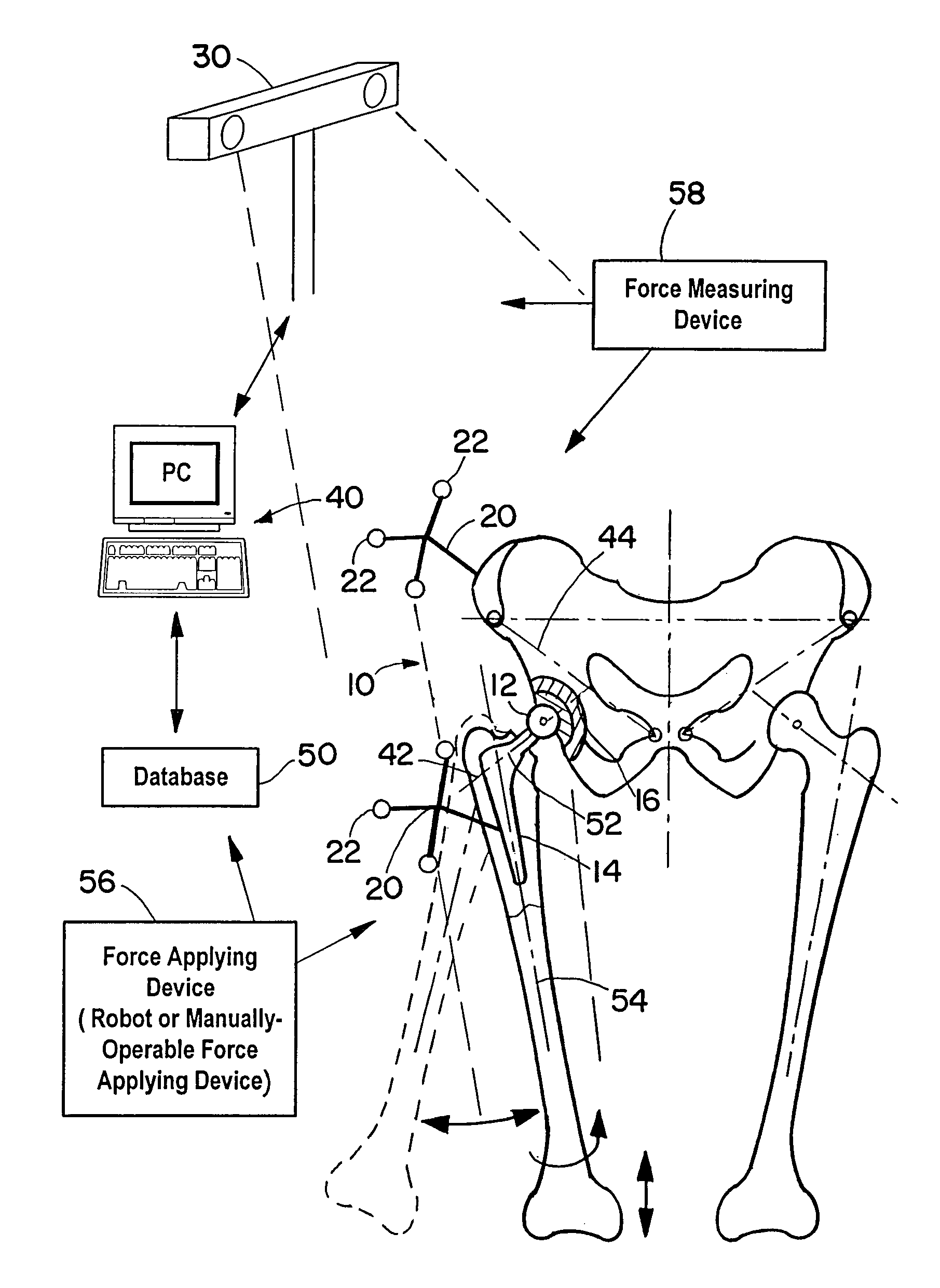 Device and method for determining the aperture angle of a joint
