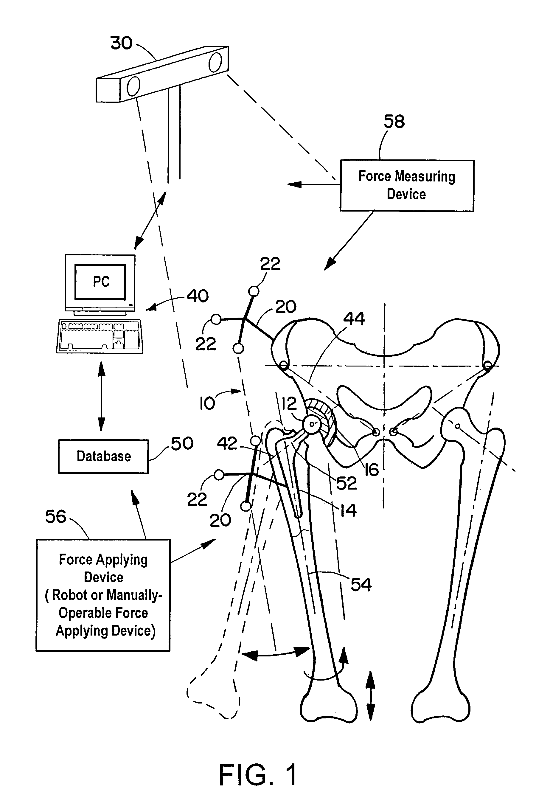 Device and method for determining the aperture angle of a joint