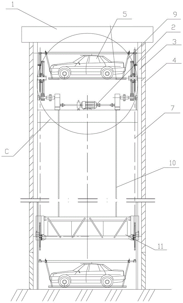 Mechanical high-rise vertical circulation three-dimensional parking system