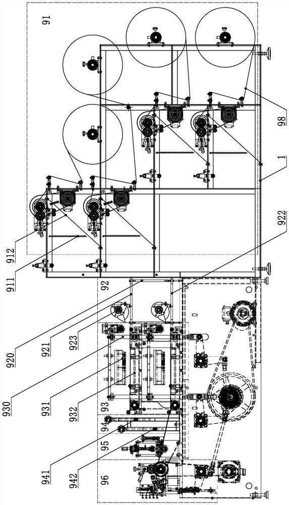 Paired film glove production line