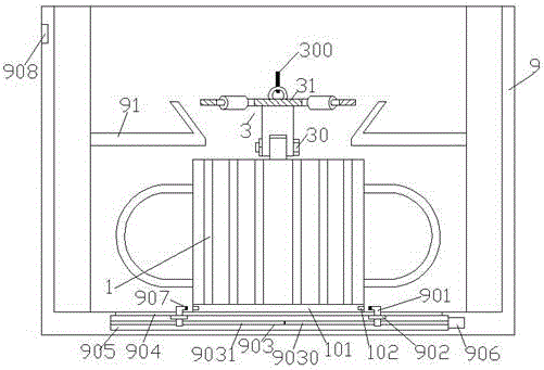 Transformer equipment with guiding and positioning apparatus and indicating function, and use method therefor