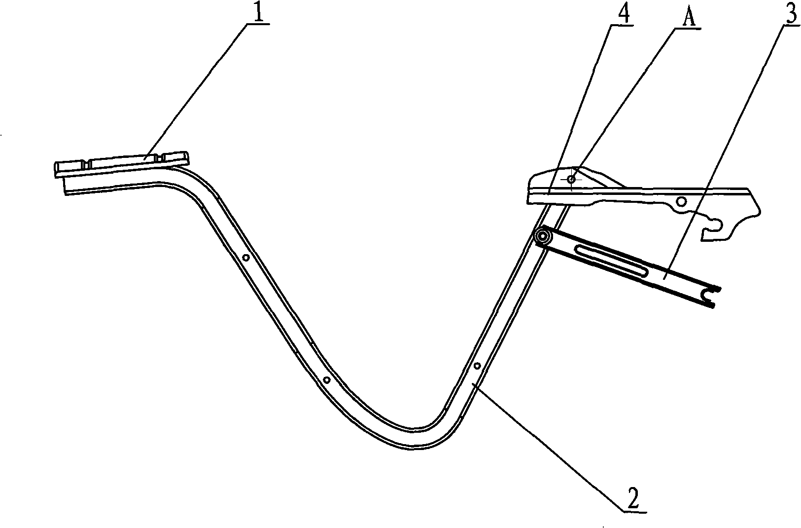 Automobile luggage case link connection mechanism