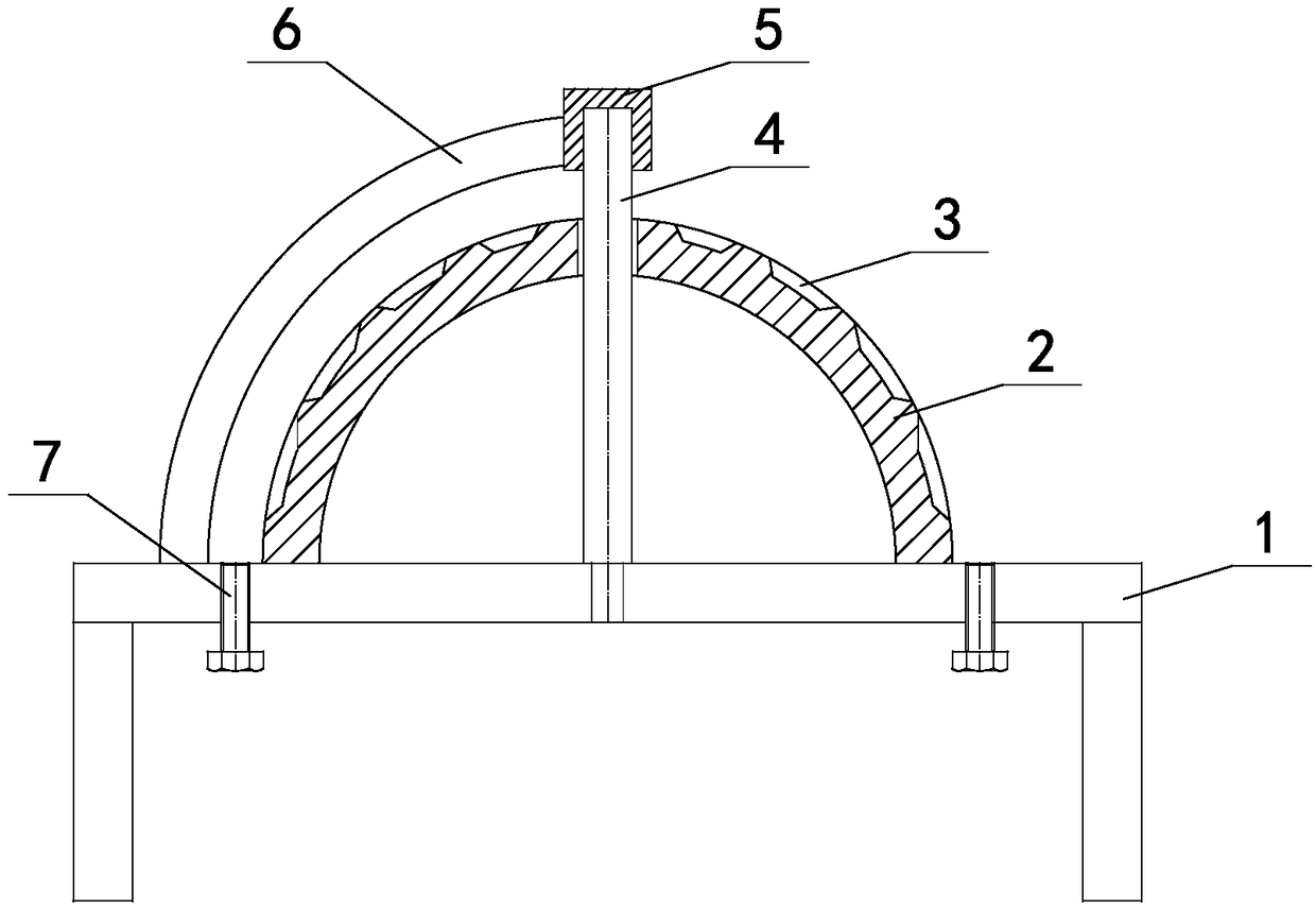 Mechanism used for producing hollow hemispheroid