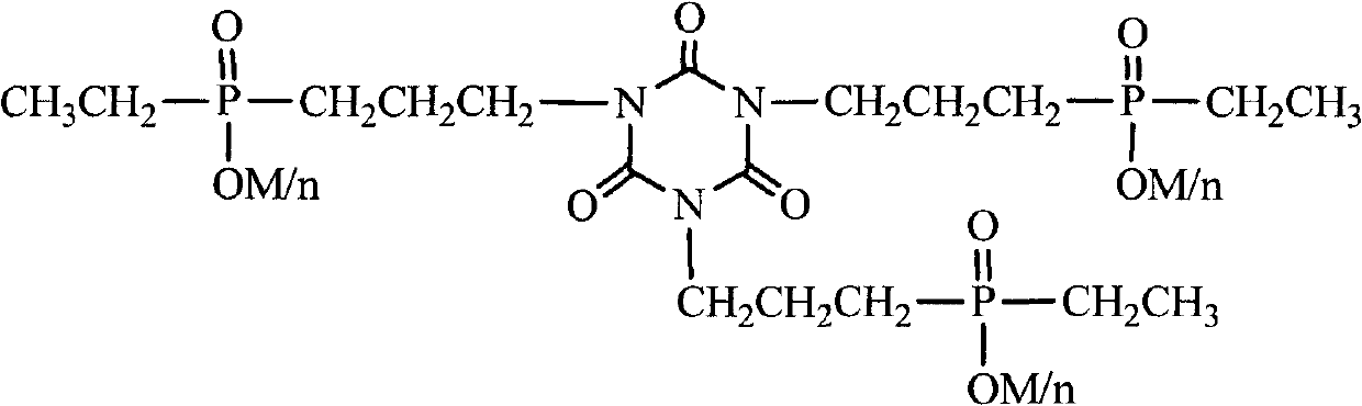 Organic phosphinic acid metal salt containing triazine ring and preparation method thereof