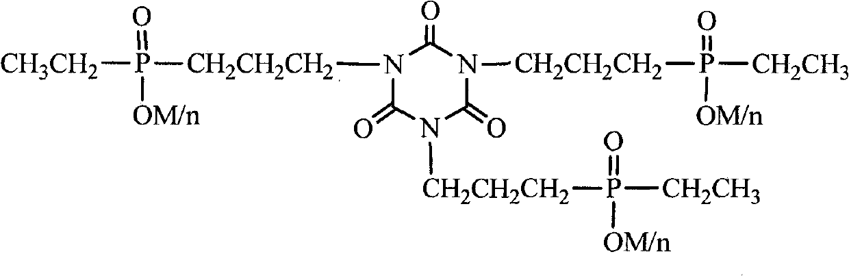 Organic phosphinic acid metal salt containing triazine ring and preparation method thereof