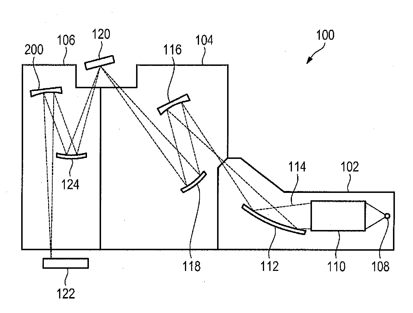 Lithography apparatus and method for producing a mirror arrangement