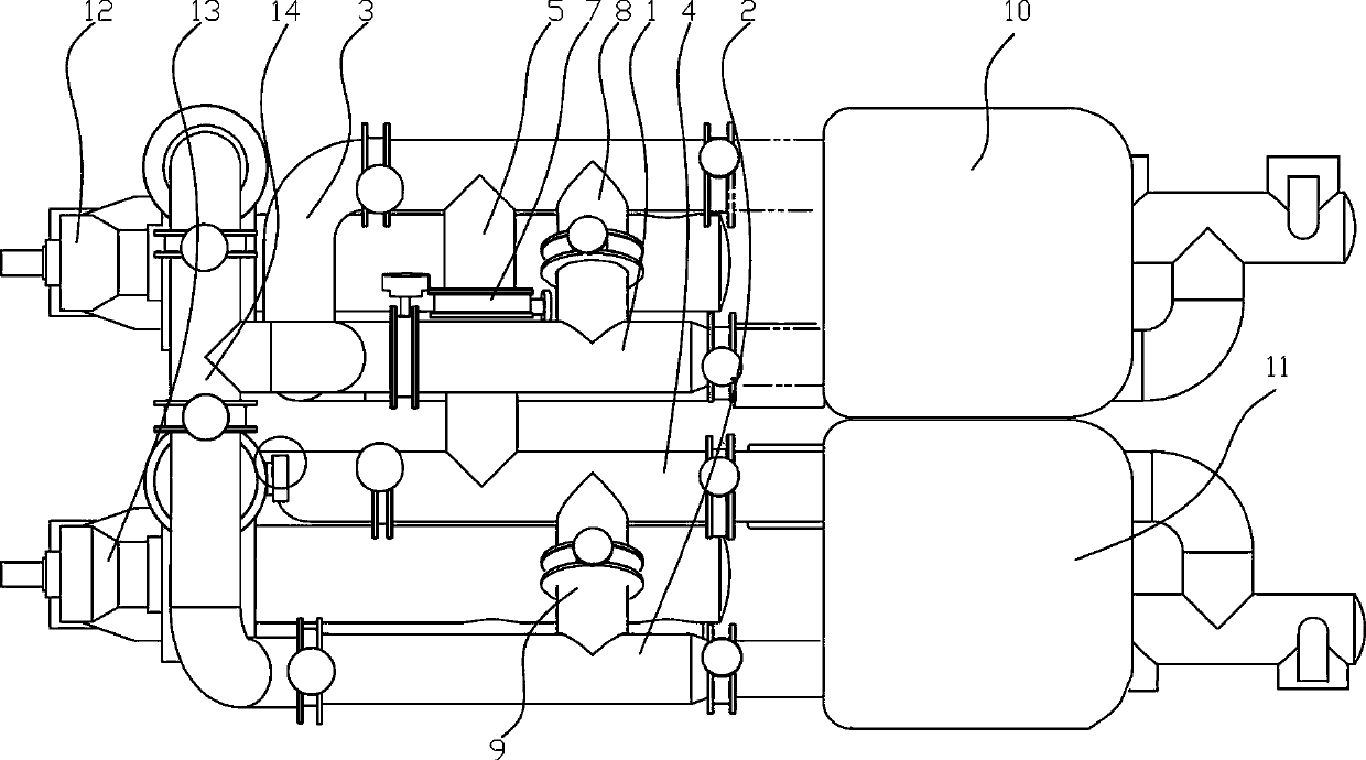 Mixing and discharging multifunctional pipeline system