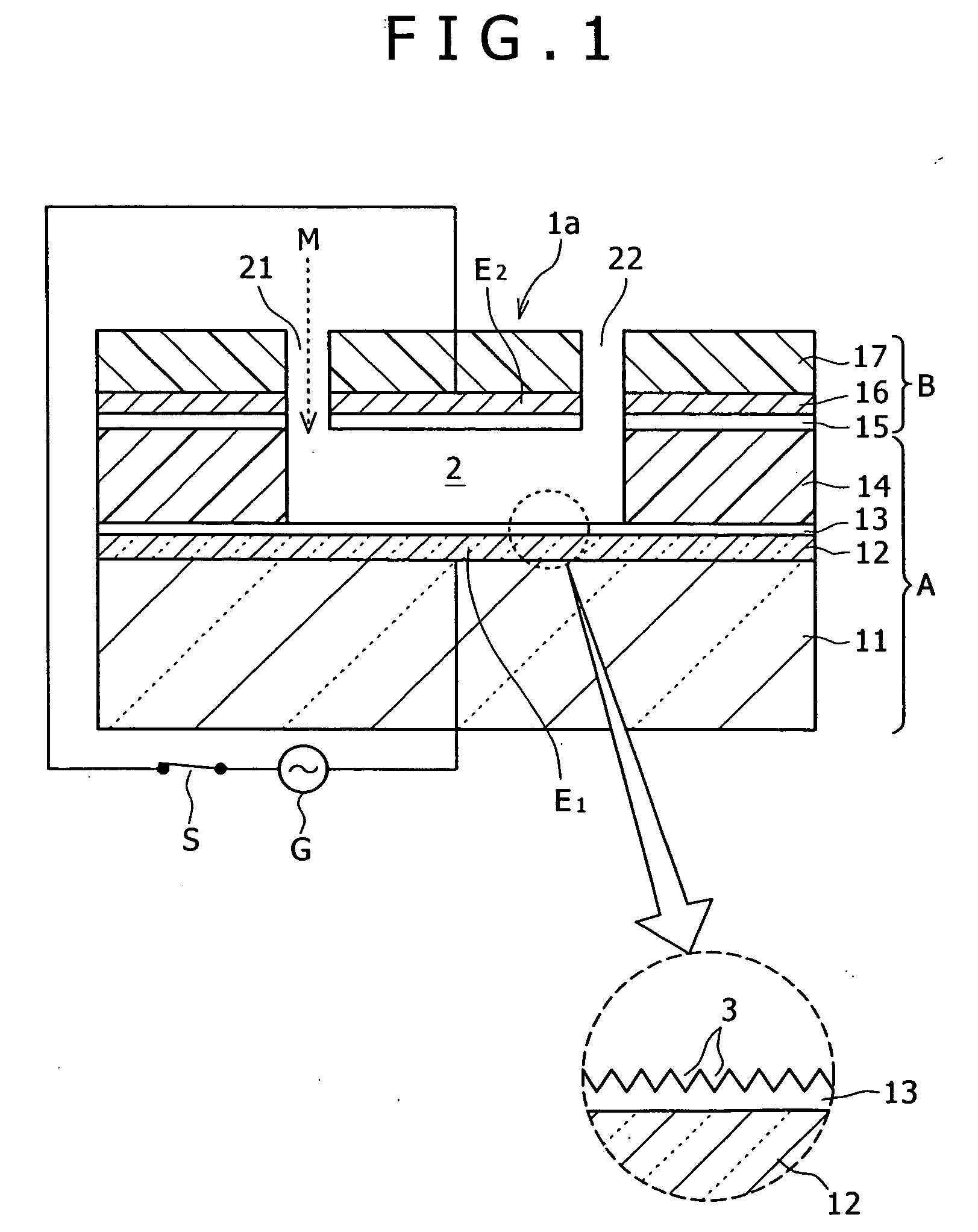 Hybridization detecting unit including an electrode having depression parts and DNA chip including the detecting unit