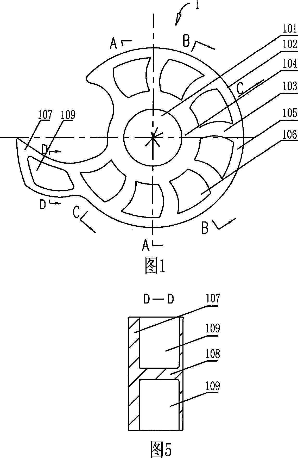 Pawl-type dry vacuum pump rotor