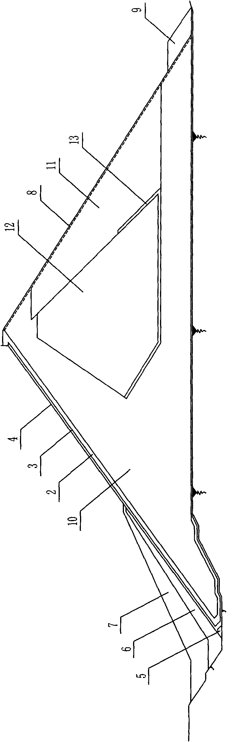 Face plate rock-fill dam structure of reasonably utilizing sand gravel material and construction method thereof