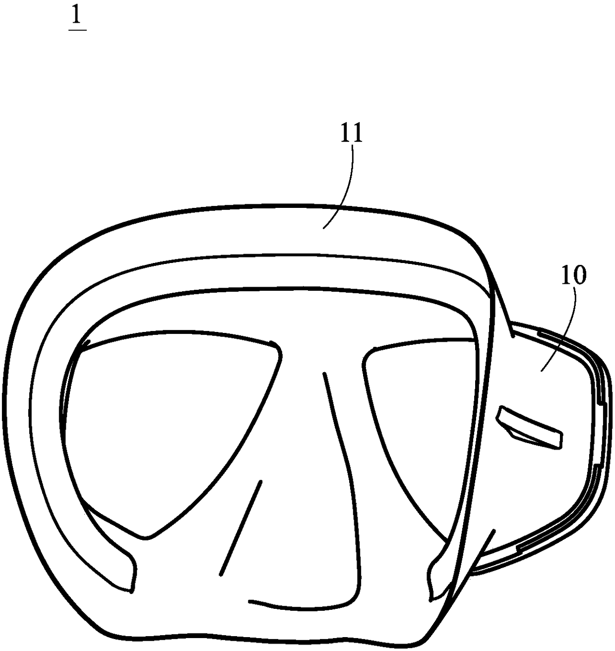 Waterproof structure of water mirror and swimming goggles