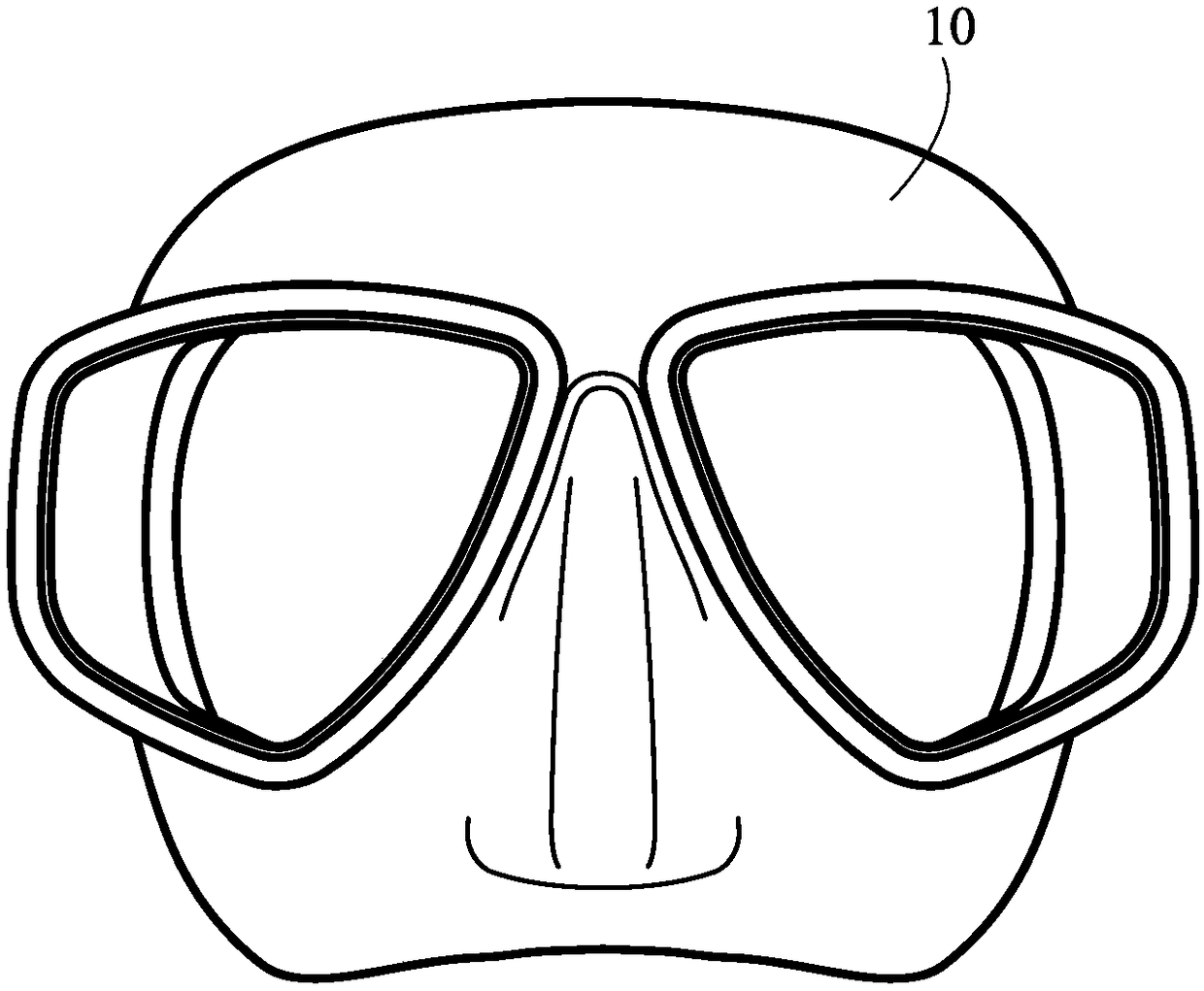 Waterproof structure of water mirror and swimming goggles