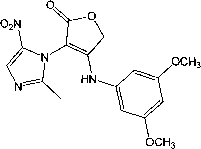 A kind of furanone aniline derivative prepared by metronidazole and its preparation method and application in antibacterial drugs