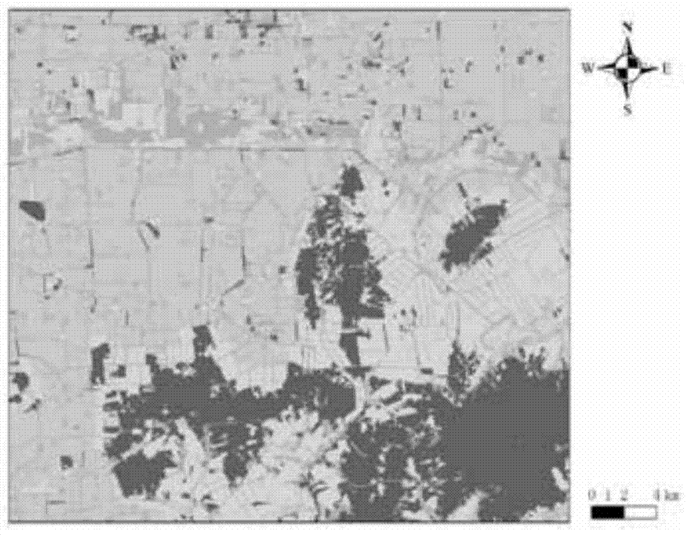 Paddy field and dry land distinguishing method based on oriented objects and medium-resolution-ration remote sensing image