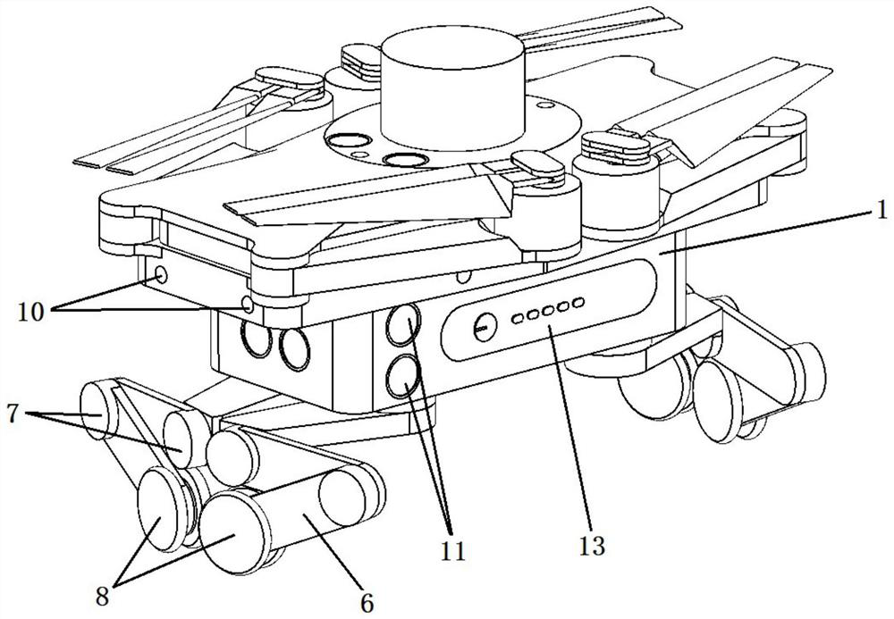 Multi-variable amphibious quadrotor robot