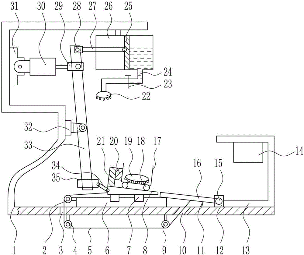 Hardware manufacturing paint baking device with spraying nozzles