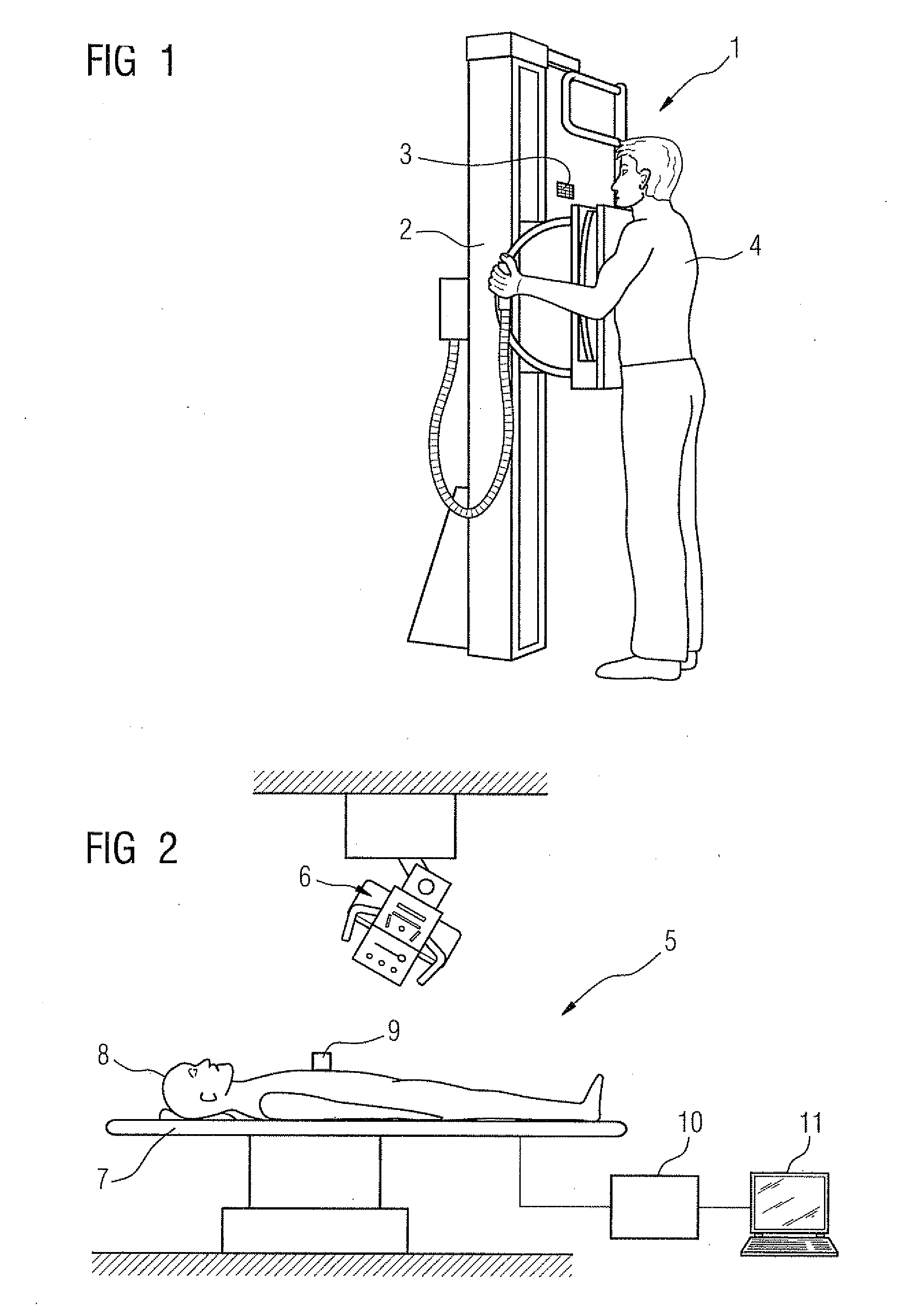 Medical unit with an apparatus for an examination of a patient and an associated method