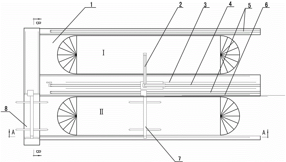 Return-type material taking system and material stacking and taking method for bridge-type roller material taking machines of raw material storage yard
