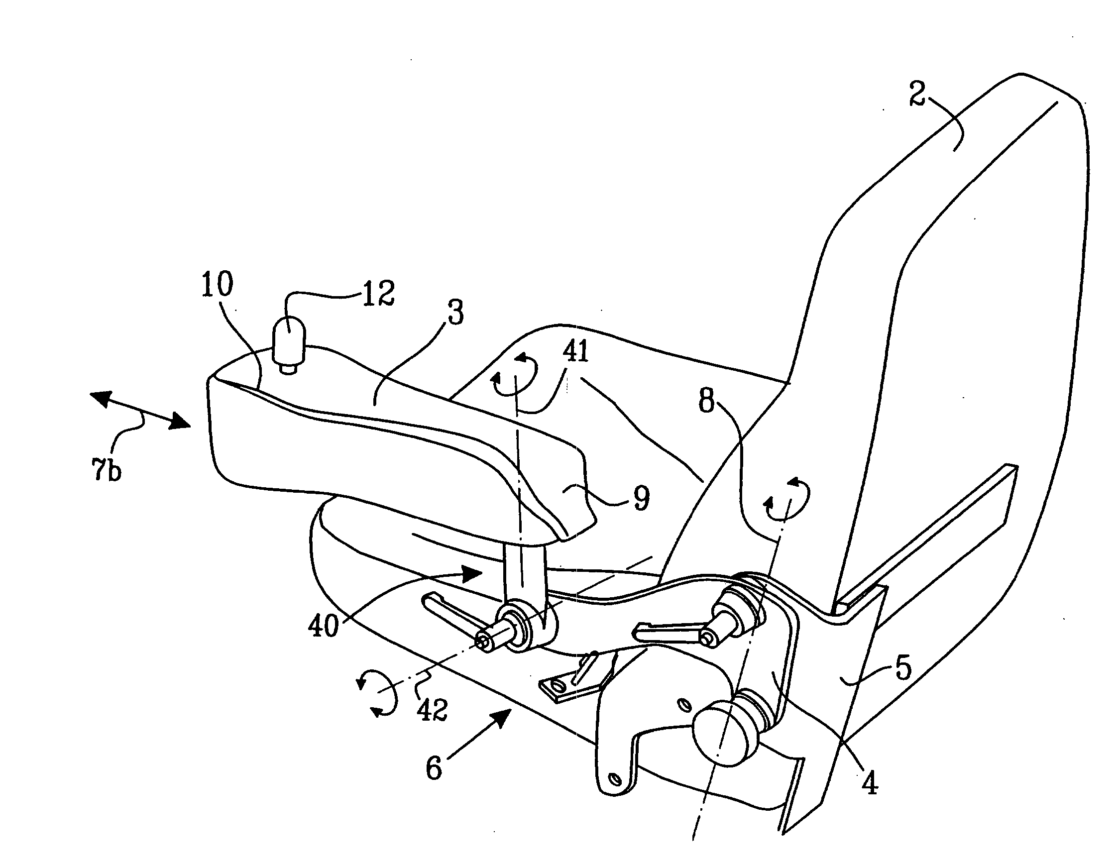 Armrest for use with a vehicle seat