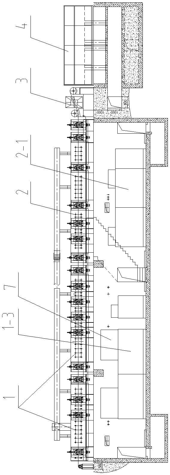 Steel strip degreasing processing production line