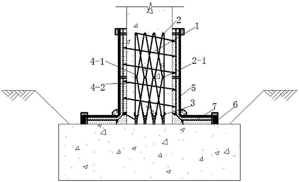 Implementing method for reinforcing concrete transformation frame by winding fiber bundle yarns