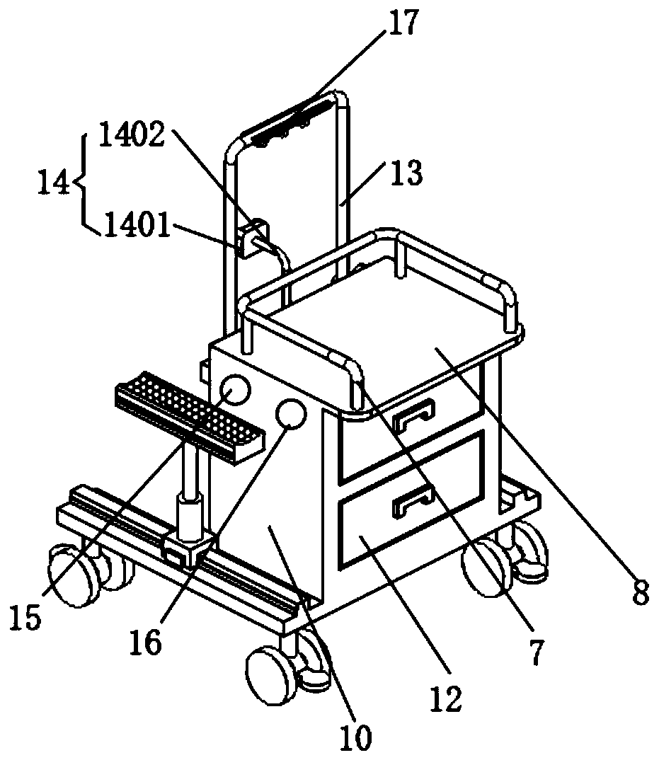 Infusion nursing trolley for ophthalmology and otorhinolaryngology department