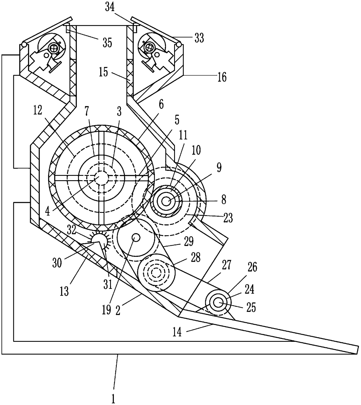 Rotary cotton collecting machine