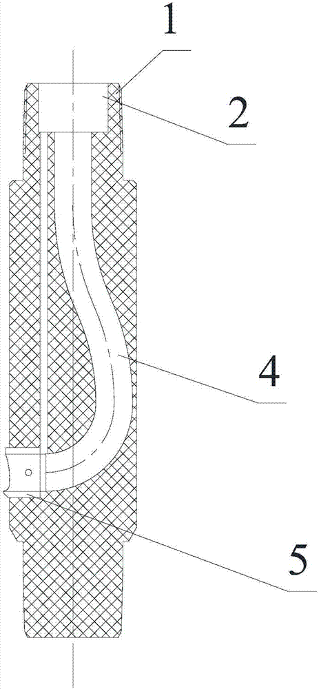 Guiding device for radial drilling