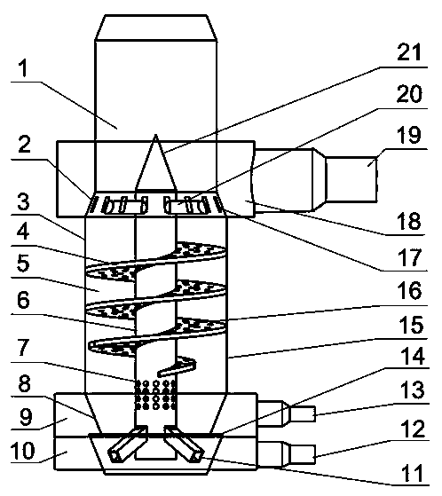 Vertical-type spiral particle waste heat recycling device and method for sintering waste heat power generation system