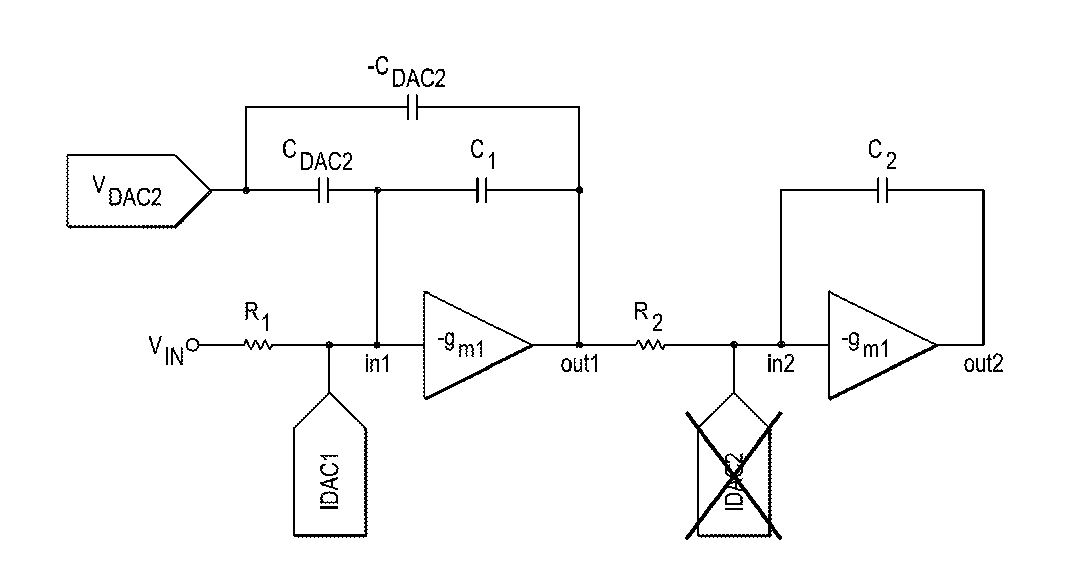 Integrator output swing reduction