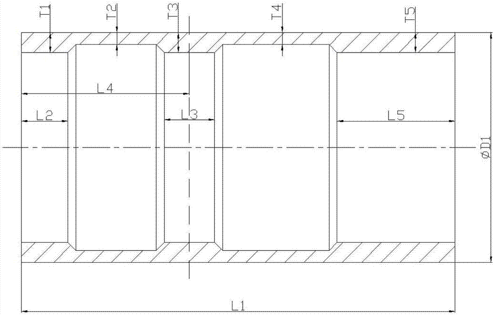 Multi-pass spinning forming method for long barrel with inner annular reinforcing ribs