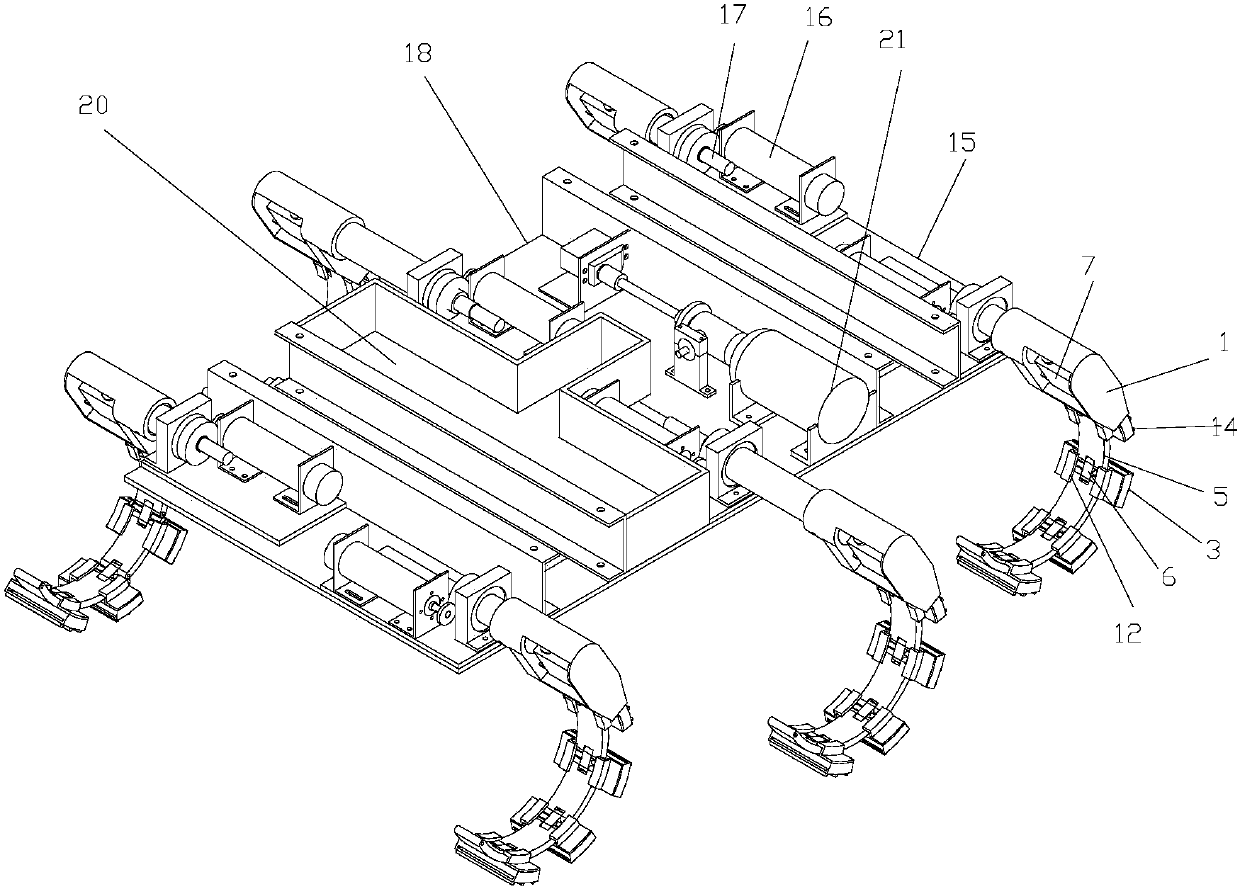 Amphibious multi-legged robot with metamorphic mechanical legs