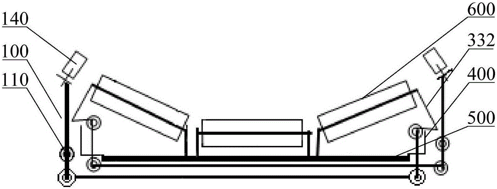 Deviation correcting device of belt conveyer and belt conveyer