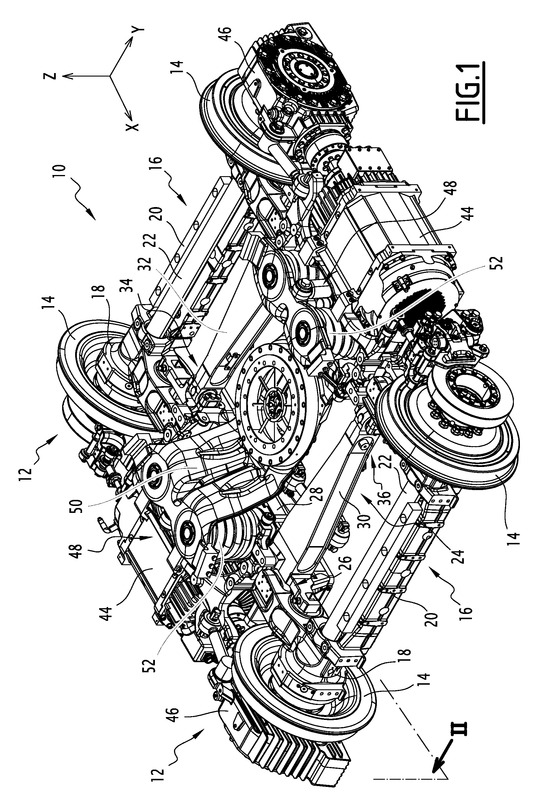 Bogie for railway vehicle with a suspension system