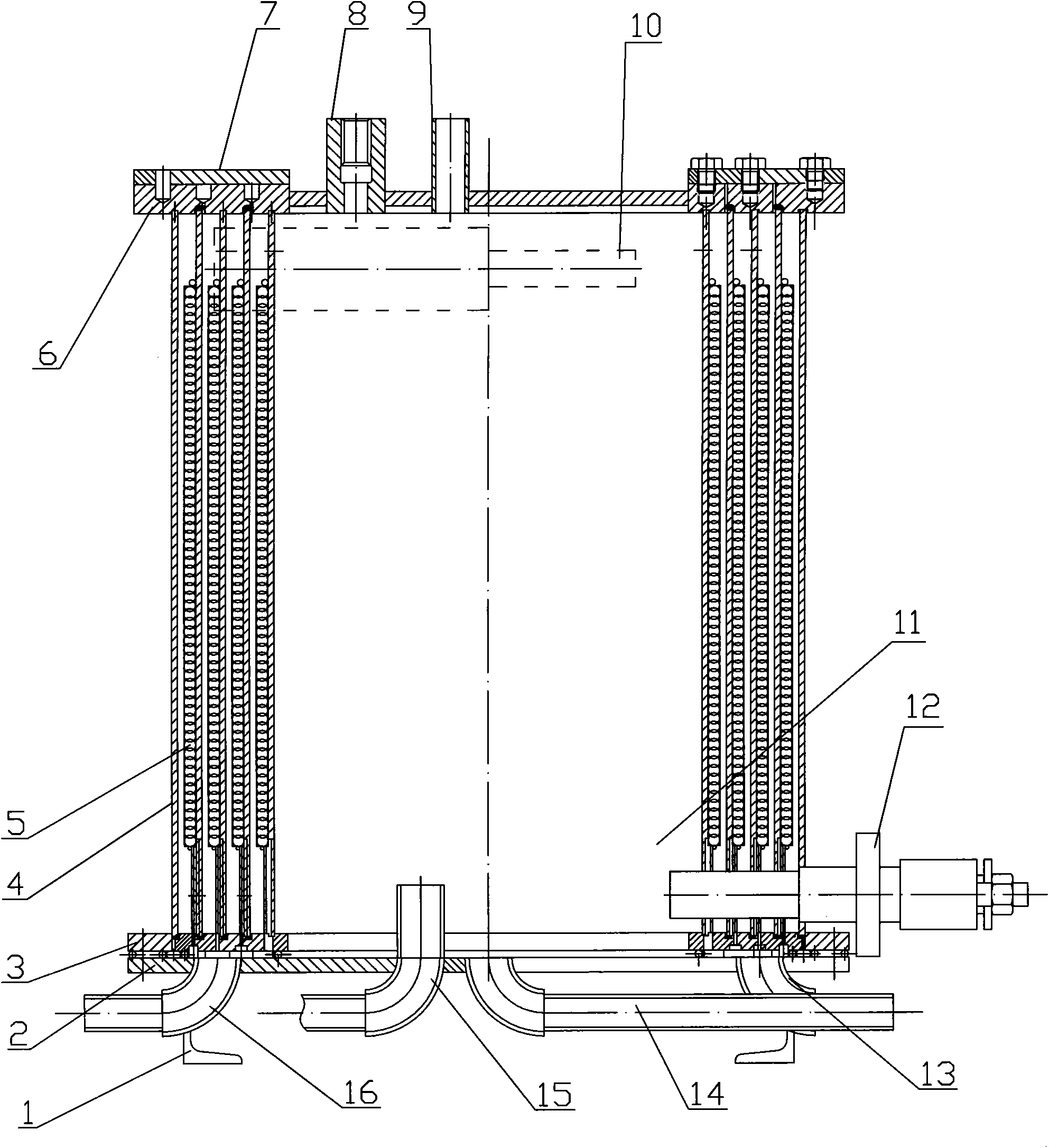 Barrel type filtering assembly