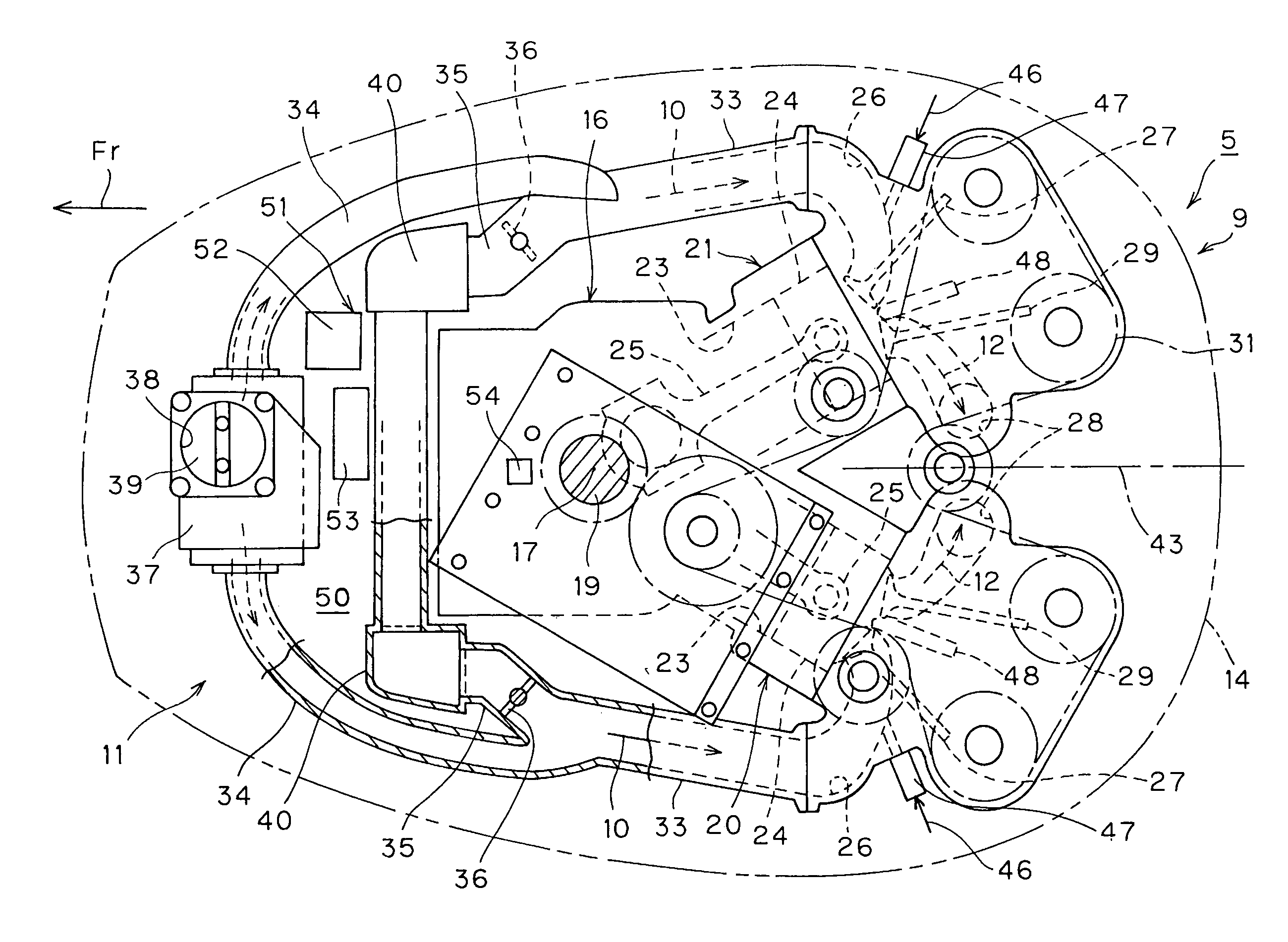 Intake device for outboard motor