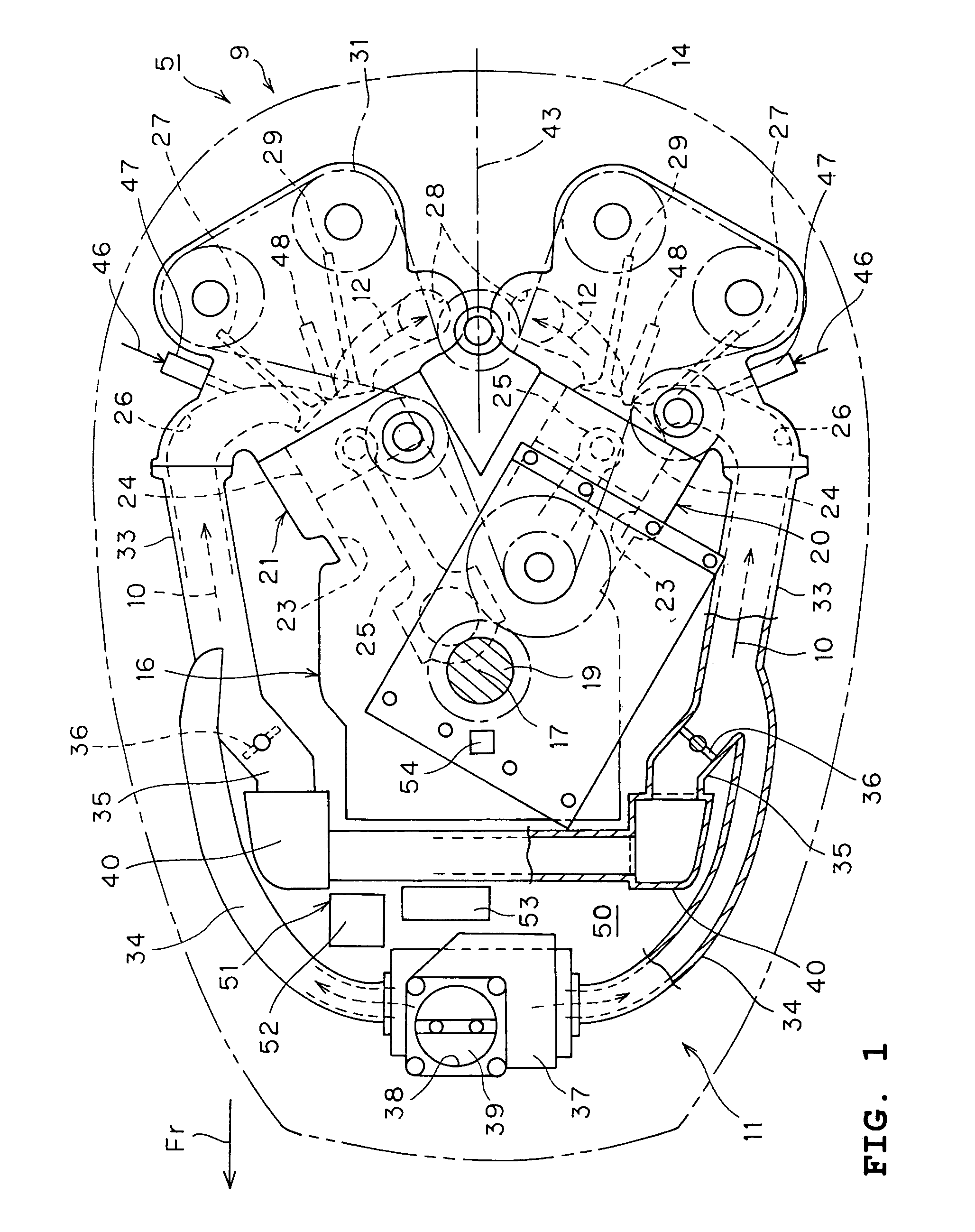 Intake device for outboard motor