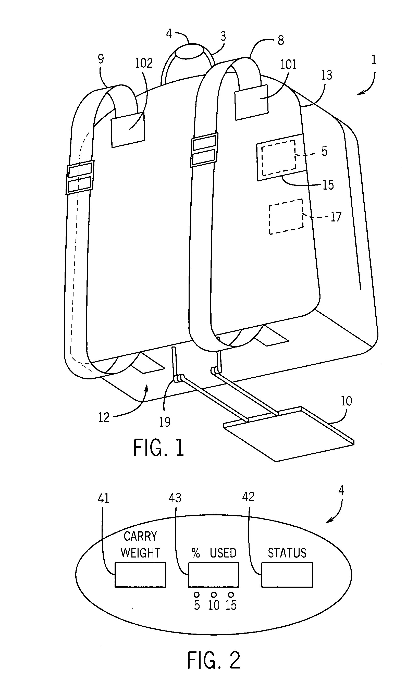 Self-weighing backpack with weight notification features