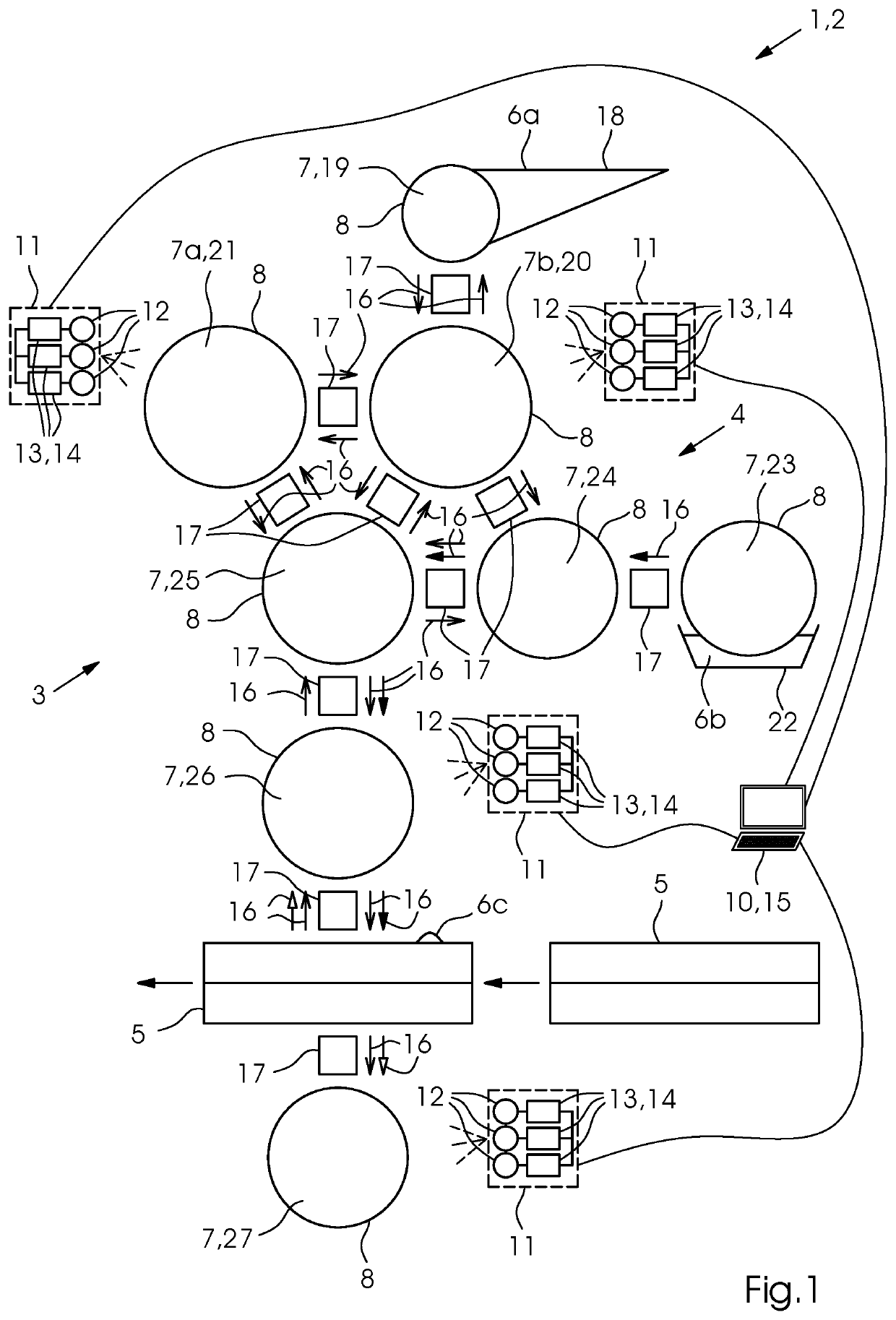 Method for cleaning a printing fluid off a surface of at least one rotatable component of a printing machine