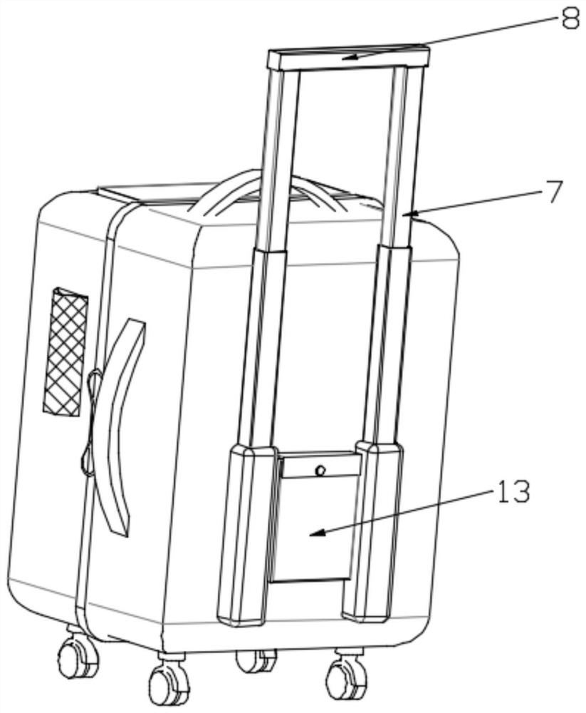 Noise reduction type luggage case with internal space convenient to classify and arrange