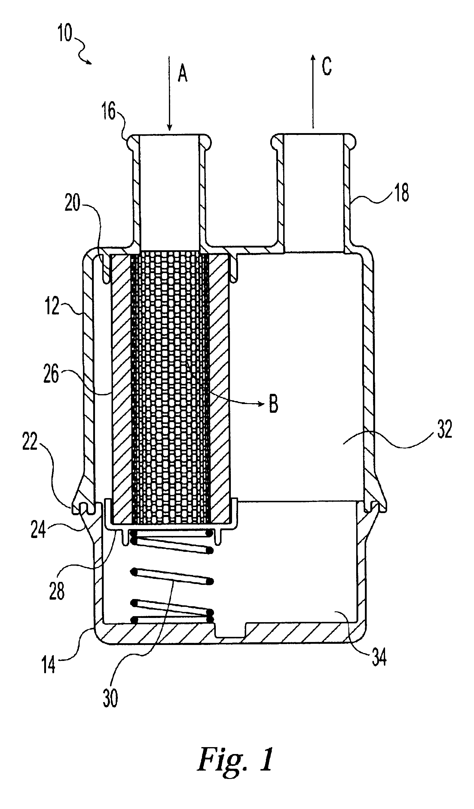 Filter assembly for exhaust gases