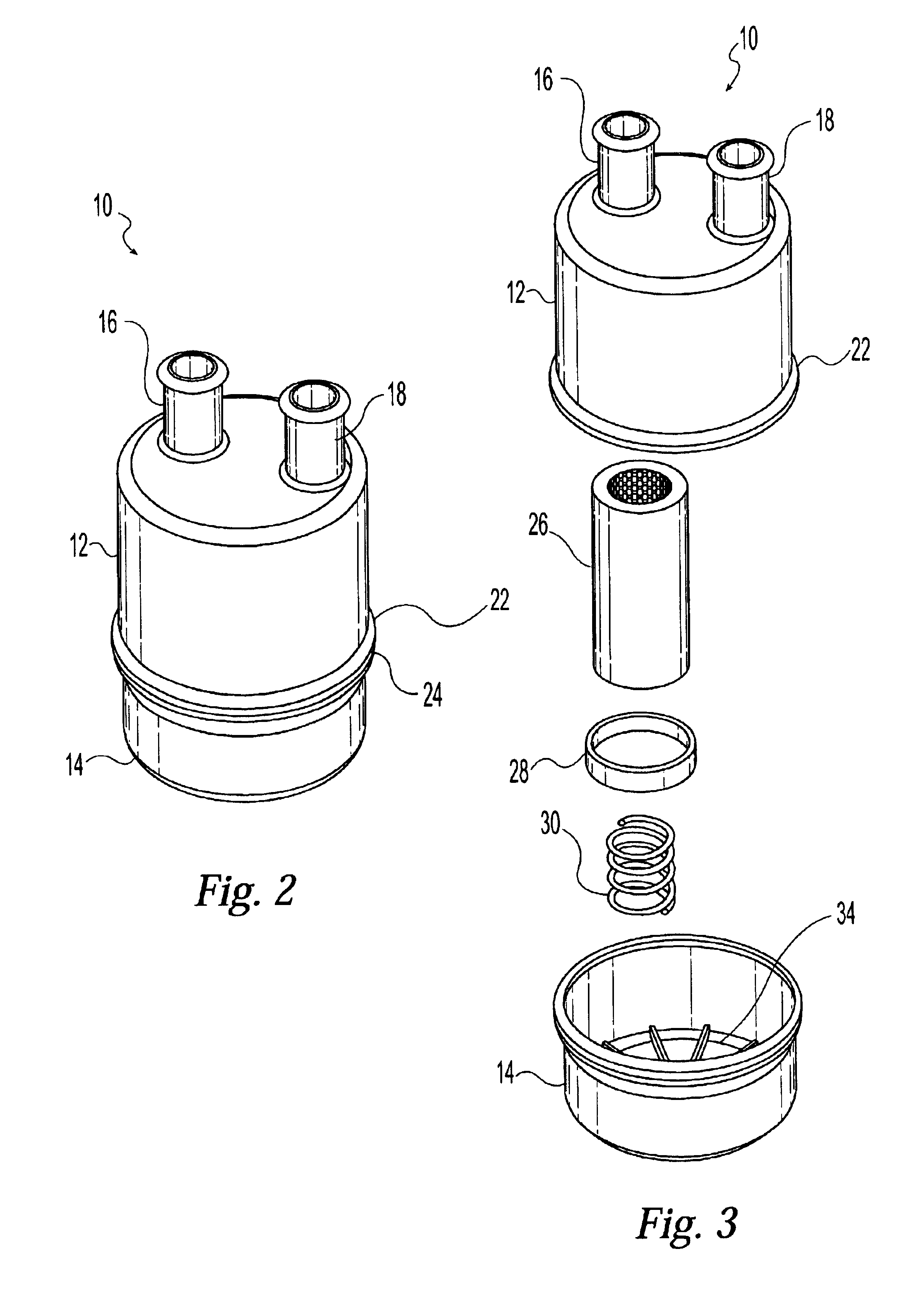 Filter assembly for exhaust gases