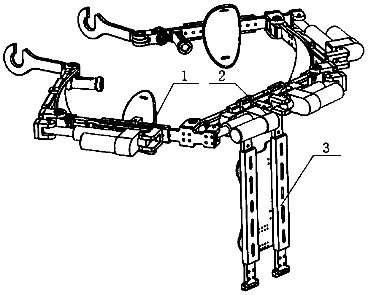Upper limb structure of rescue exoskeleton robot of active power-assisted armored car